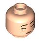 Minifig Head Hermione Granger, Dark Brown Eyebrows, Freckles, Closed Eyes/Smile with Raised Eyebrow print