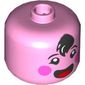 BigFig Head Black Cowlick Hair, Dark Pink Cheeks, Open Mouth, Tongue print