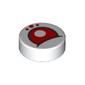 Tile Round 1 x 1 with Red Eye, Dots print