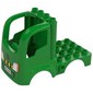 Duplo Car Body Truck 4 x 4 Flatbed with 4 Top Studs - License Plate, Headlights, and Hazard Stripes Print