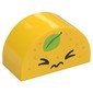 Duplo Brick 2 x 4 x 2 Curved Top with Face, Closed Eyes, Green Leaf print