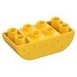 Duplo Brick 2 x 4 Curved Bottom with Bright Light Orange Dots print
