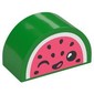 Duplo Brick 2 x 4 x 2 Curved Top with Watermelon, Winking Face print