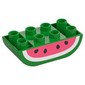 Duplo Brick 2 x 4 Curved Bottom with Watermelon print