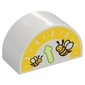 Duplo Brick 2 x 4 x 2 Curved Top with Gauge, Bees print