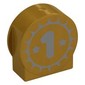 Duplo Brick 1 x 3 x 2 Round Top, Cut Away Sides with Dark Bluish Grey '1' print