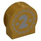 Duplo Brick 1 x 3 x 2 Round Top, Cut Away Sides with Dark Bluish Grey '2' print