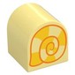 Duplo Brick 2 x 2 x 2 Curved Top with Yellow and Orange Snail House print