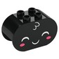 Duplo Brick 2 x 4 x 2 Rounded Ends with White Face, Dark Pink Cheeks print