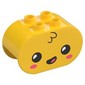 Duplo Brick 2 x 4 x 2 Rounded Ends with Face, Open Mouth, Dark Pink Cheeks print