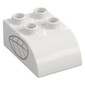 Duplo Brick 2 x 3 with Curved Top with Light Bluish Grey Insect Wing print