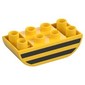 Duplo Brick 2 x 4 Curved Bottom with Black Lines (Bee) print
