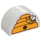 Duplo Brick 2 x 4 x 2 Curved Top with Beehive, Bee print