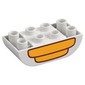 Duplo Brick 2 x 4 Curved Bottom with Beehive print