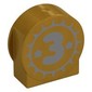 Duplo Brick 1 x 3 x 2 Round Top, Cut Away Sides with Dark Bluish Grey '3' print