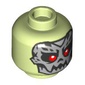 Minifig Head Bone King, Silver Skull Mask, Red Eyes print