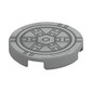 Tile Round 2 x 2 with 6 Metal Beams print
