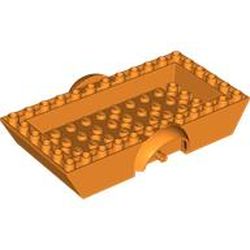 LEGO part 91526 Vehicle Base 6 x 12 x 2 1/2 with Mudguards, 2 Wheel Pins and 4 x 10 Centre Recess, Same Color Wheel Holders in Bright Orange/ Orange