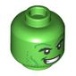 Minifig Head Hulk, Eyebrows, Green Cheek Lines, Smile with Teeth / Angry with Clenched Teeth Print
