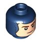 Minifig Head Captain America, Balaclava, Light Nougat Face, Clenched Teeth / Smile Print