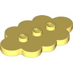 LEGO part 35470 Plate Special 3 x 5 Cloud with 3 Center Studs in Cool Yellow/ Bright Light Yellow