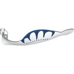 LEGO part 101740pr0001 Creature Body Part, Tulkun Jaw Right with Dark Blue Markings print in White