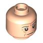 Minifig Head Bilbo, Dark Bluish Grey Eyebrows, Wrinkles, Neutral, Closed Mouth/Open Mouth Scream/Hiss, Tan Teeth print