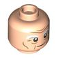 Minifig Head Gloin, White/Light Bluish Grey Big Eyebrows, Wrinkles print