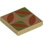 Tile 2 x 2 with Dark Orange, Olive Green, and Nougat Floor Tile Print