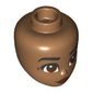 Minidoll Head with Black Eyebrows, Reddish Brown Eyes, Dark Red Lips, Crows Feet print