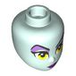 Minidoll Head with Lavender Eyeshadow, Yellow Eyes, Dark Purple Lips print