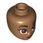 Minidoll Head with Black Eyebrows, Dark Red Eyes, Lips print