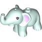 Animal, Elephant, Baby with Pink Ears, Angular Black Eyes print