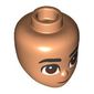 Minidoll Head Black Thick Eyebrows, Reddish Brown Eyes, Dark Red Lips print
