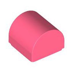 LEGO part 49307 Brick Curved 1 x 1 x 2/3 Double Curved Top, No Studs in Vibrant Coral/ Coral