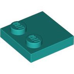 LEGO part 33909 Plate Special 2 x 2 with Only 2 studs in Bright Bluish Green/ Dark Turquoise