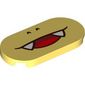 Tile Round 2 x 4 with Smiling Mouth with 2 Teeth Print