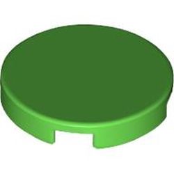 LEGO part 14769 Tile Round 2 x 2 with Bottom Stud Holder in Bright Green