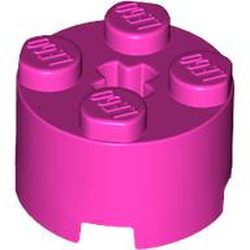 LEGO part 3941 Brick Round 2 x 2 with Axle Hole in Bright Purple/ Dark Pink