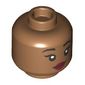 Minifig Head Pocahontas, Dark Red Lips, Closed Mouth Smile/Open Mouth Smile print
