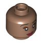 Minifig Head Tiana, Black Eyebrows, Nougat Eyeshadow, Dark Red Lips, Open Mouth/Close Mouth print