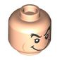 Minifig Head Queen of Hearts, Thick Black Eyebrows, Big Smile/Open Mouth Angry Scream print