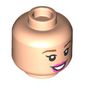 Minifig Head Aurora, Dark Orange Eyebrows, Dark Pink Lips, Open Moth Teeth Smile/Closed Eyes print