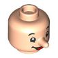 Minifig Head Special with Molded Nose, Black Eyes, Open Mouth Smile, Tongue print