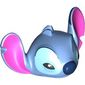 Minifig Head Special Alien Stitch with Dark Pink Ears, Bright Light Blue Eyes print