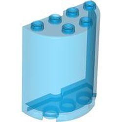LEGO part 6259 Cylinder Half 2 x 4 x 4 in Transparent Blue/ Trans-Dark Blue