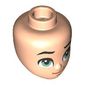Minidoll Head with Sand Green Eyes, Looking Up, Closed Mouth Smile print