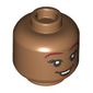 Minifig Head Ariel, Dark Red Eyerbrows, Dark Orange Lips, Open Mouth Smile/Wide Open Mouth Smile, Dark Pink Tongue print