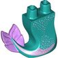 Tail, Mermaid Curved Right with Silver/Lavender Star, Lavender Fins print