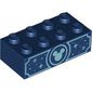 Brick 2 x 4 with Medium Azure Mickey Mouse Logo, Decorations print